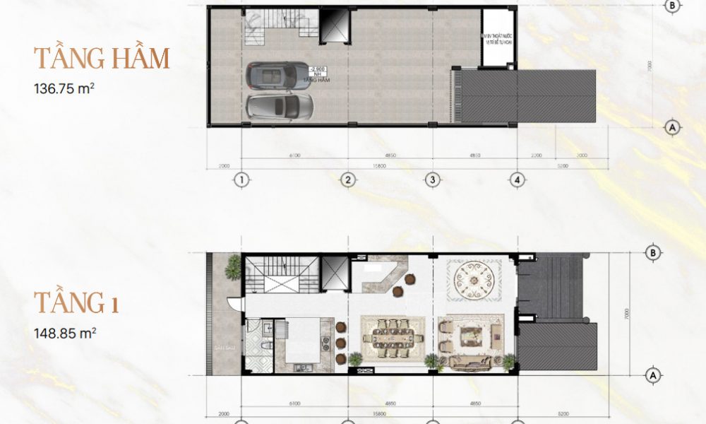 tầng hầm sunlake villas